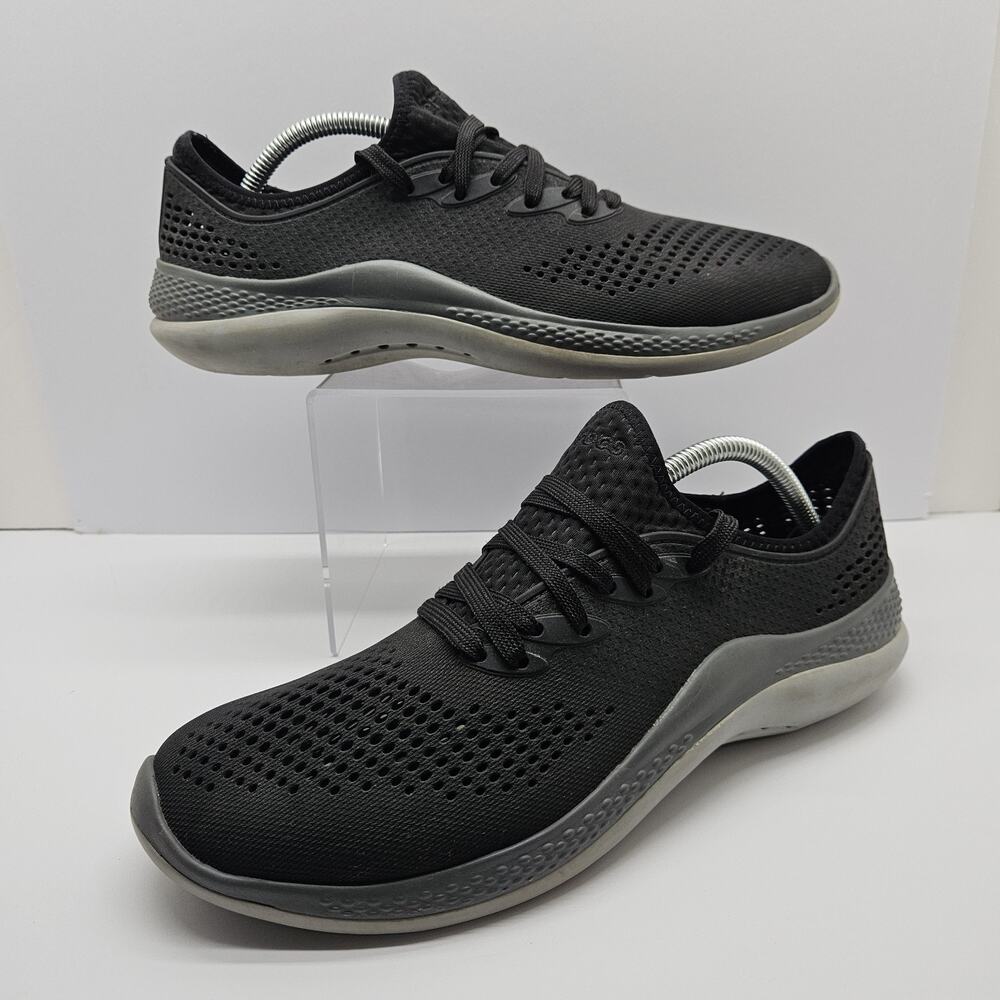 Crocs LiteRide 360 Pacer Men’s Size 10 Black 206715 Sneakers Lace Up-Pull On